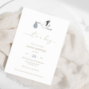 Invitation C'est un Baby shower de cigogne