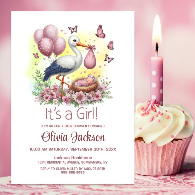 Invitation C'est un Baby shower de cigogne (Créateur téléchargé)