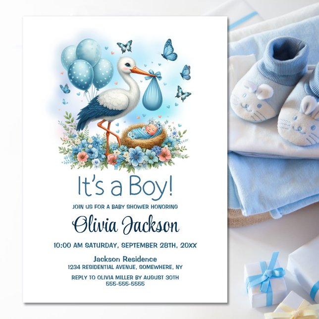 Invitation C'est un Baby shower de cigogne (Créateur téléchargé)