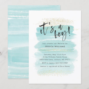 Invitation C'est un baby shower de confettis d'aquarelle et