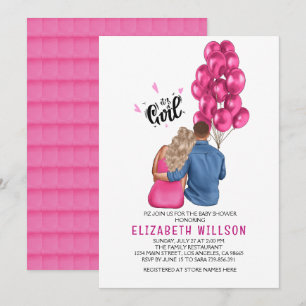 Invitation C'est un Baby shower de Couples de Balloon Rose Fi