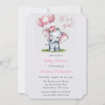 C'est un Baby shower de fille à peinture Eléphant