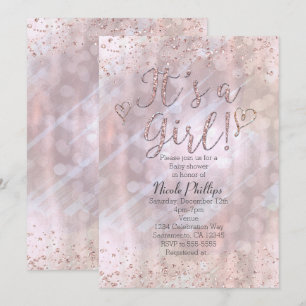 Invitation C'est un Baby shower de filles Shimmery Pearl Invi