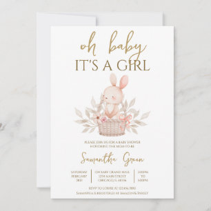 Invitation C'est un Baby shower de lapin de fille Boho