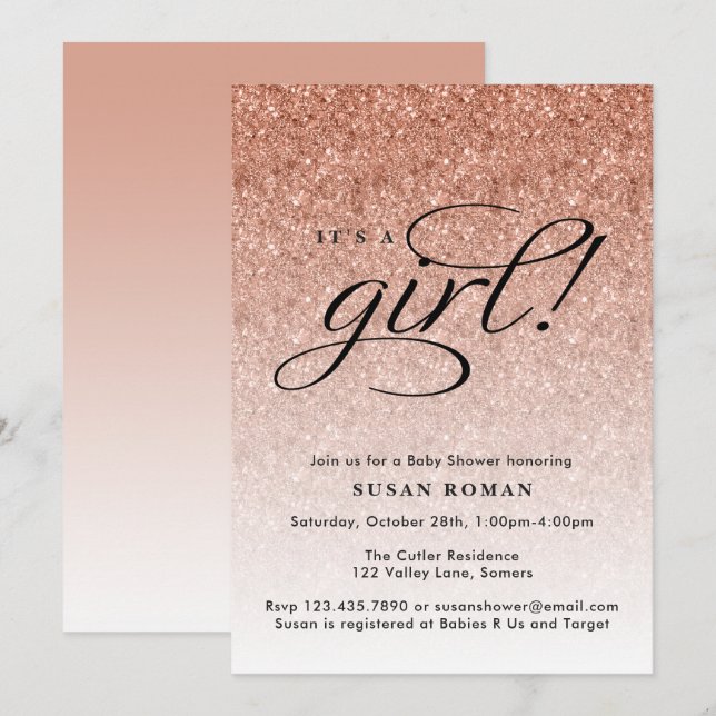 Invitation C'est un Baby shower de Parties scintillant Gold O (Devant / Derrière)
