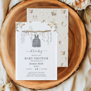 Invitation C'est un Baby shower de pouponnière bohème