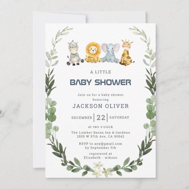 Invitation C'est un Baby shower de Safari Garçon (Devant)