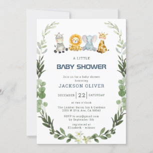 Invitation C'est un Baby shower de Safari Garçon