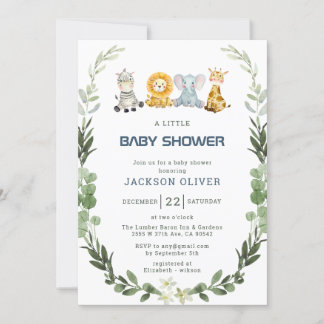 Invitation C'est un Baby shower de Safari Garçon