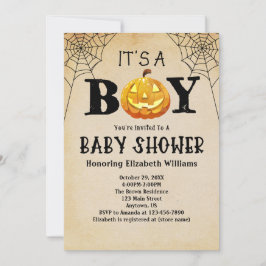 Invitation C'est un Baby shower d'Halloween Jackolantern