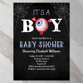 Invitation C'est un Baby shower d'Halloween Monster Garçon