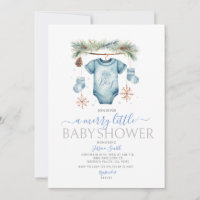 C'est un Baby shower d'hiver pour bébé bleu garçon