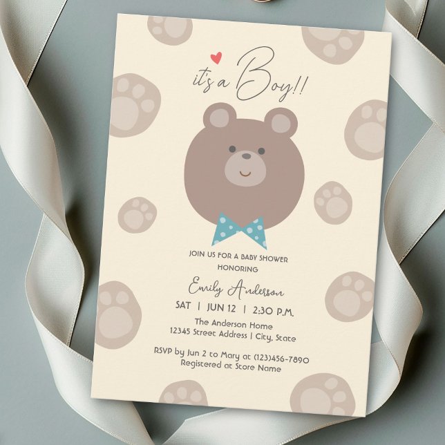Invitation C'est un Baby shower d'ours en peluche Brown (Créateur téléchargé)