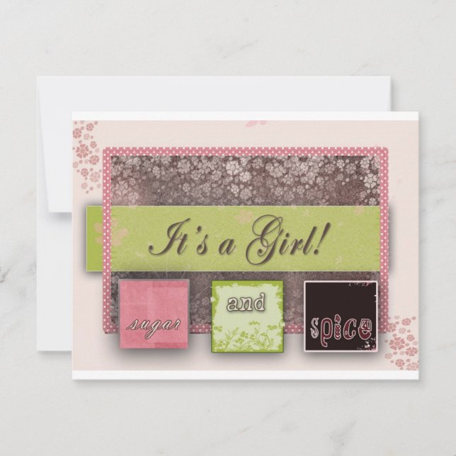 Invitation C'est un Baby shower féminin (Devant)