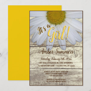 Invitation C'est un baby shower floral rustique de jardin de