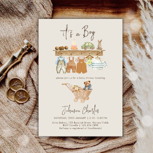 Invitation C'est un Baby shower mignonne Boy Boho Nursery