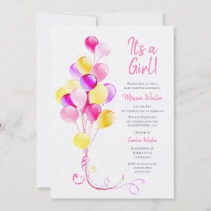 Invitation C'est un Baby shower rose fille