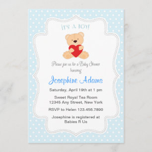 Invitation C'est un bleu d'invitation de baby shower de