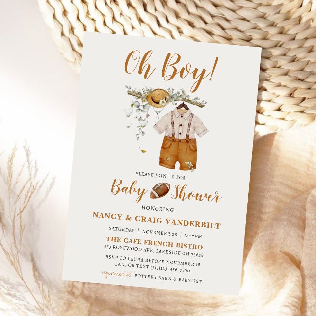 Invitation C'est un Boy Boho Football Baby shower d'aquarelle (Créateur téléchargé)
