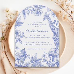 Invitation C'est un Boy Toile Safari Baby shower Arch