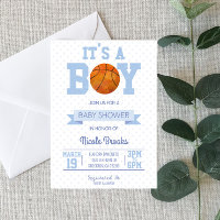C'est un garçon ! Baby shower de basket-ball bleu 