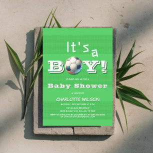 Invitation C'est un garçon ! Baby Shower de football