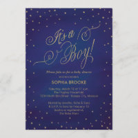 C'est un garçon Gold Stars & Night Sky Baby shower