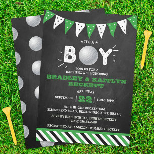 Invitation C'est un garçon ! Golf Thème Co-ed Baby shower