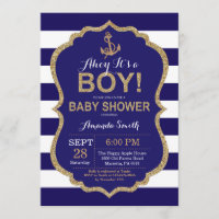 C'est un garçon !Invitation au Baby shower nautiqu