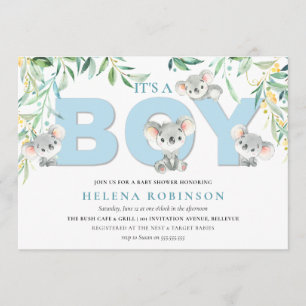 Invitation C'est un garçon Koala Babies Baby Shower Invitatio