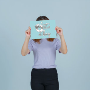 Invitation C'est un garçon Nouveau bébé Douche Bleu Argent