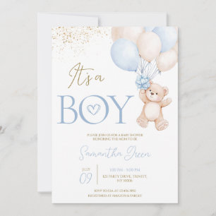 Invitation C'est un garçon qu'on peut attendre Baby shower