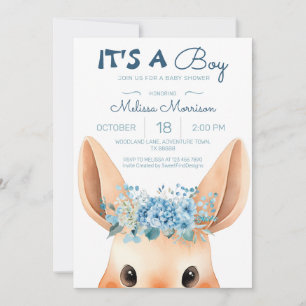 Invitation C'est un garçon Rabbit Baby Boy Shower