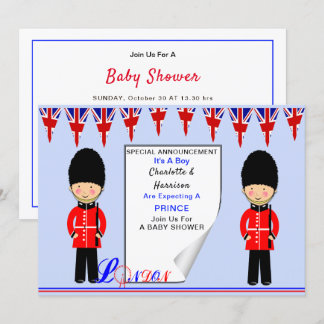 Invitation C'est un garçon Un Royal Prince Londres Baby showe