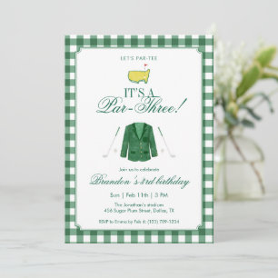 Invitation C'est un golf Par-Trois 3e anniversaire vert Gingh