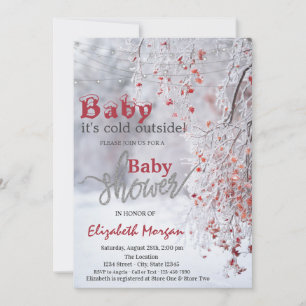 Invitation C'est une Baby Shower Hiver froid merveilleux neig