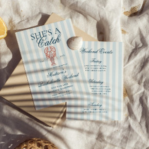 Invitation C'est une Bachelorette Bleue Bleu Homard