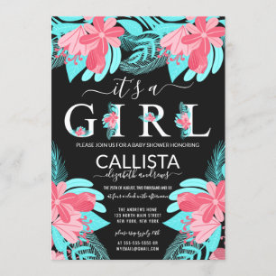 Invitation C'est une citation de fille Baby shower Turquoise 