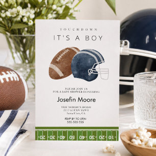 Invitation C'est une douche pour bébé garçon de football de t
