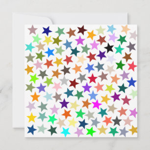 Invitation C'est une fête arc-en-ciel, motif d'étoiles multic