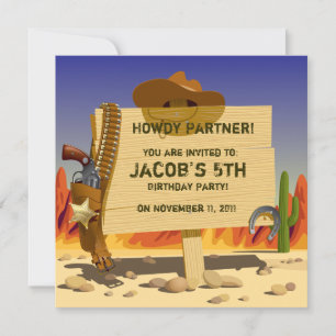 Invitation C'est une fête d'anniversaire de Cowboy !