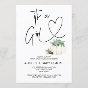 Invitation C'est une Fête de Fille Baby shower Thanksgiving F