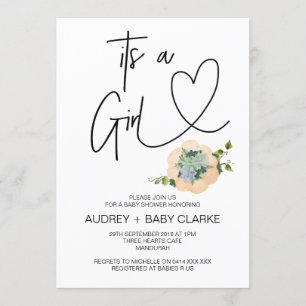 Invitation C'est une Fête de Fille Baby shower Thanksgiving F