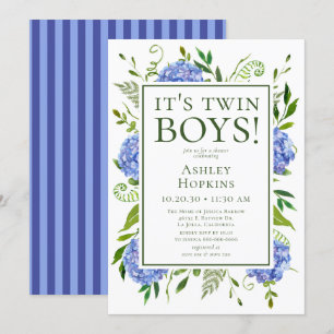Invitation C'est une Fête de Naissance pour des Jumeaux Garço