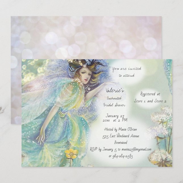 Invitation C'est une Fête des mariées Fairy Happy (Devant / Derrière)