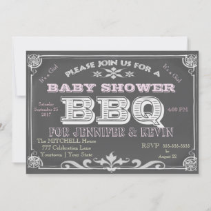 Invitation C'est une fille Baby shower Bar B Que