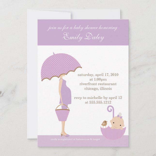 Invitation {c'est une fille!} baby shower d'invitation [lavan (Devant)