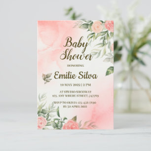 Invitation C'est une fille Baby shower rose bébé