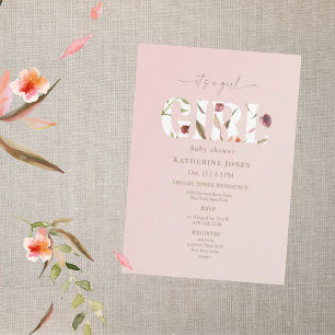 Invitation C'est une fille Blush Baby shower d'automne II
