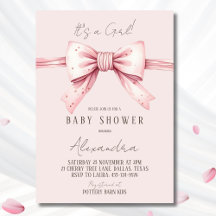C'est une fille Coquette Baby shower rose pâle